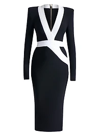 The Heiress Jersey V-Neck Midi-Dress