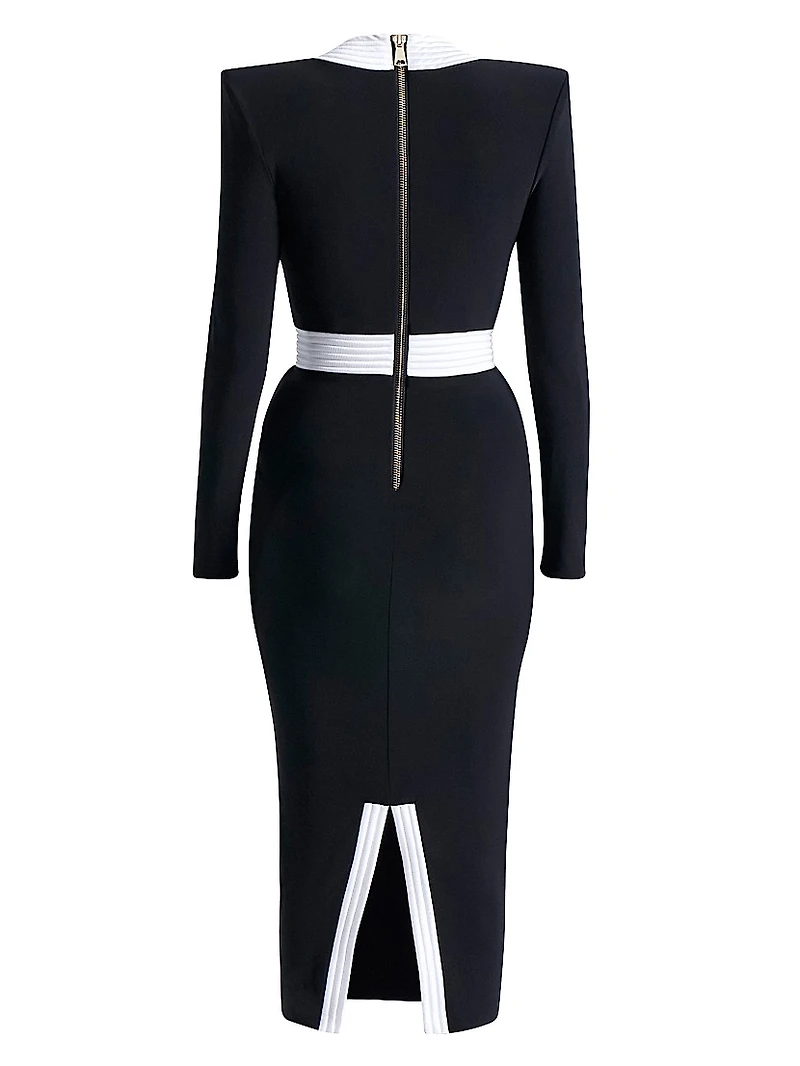 The Heiress Jersey V-Neck Midi-Dress