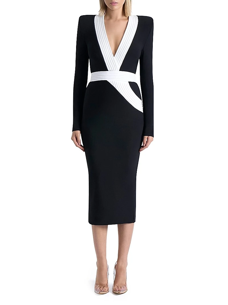 The Heiress Jersey V-Neck Midi-Dress