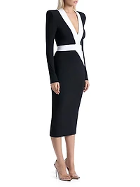 The Heiress Jersey V-Neck Midi-Dress