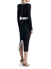 The Heiress Jersey V-Neck Midi-Dress