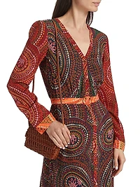 Lea Paisley Silk V-Neck Maxi Dress