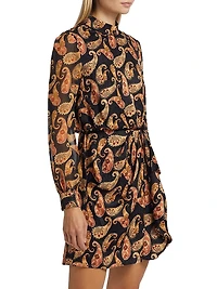 Isa Paisley Draped Minidress