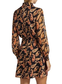 Isa Paisley Draped Minidress