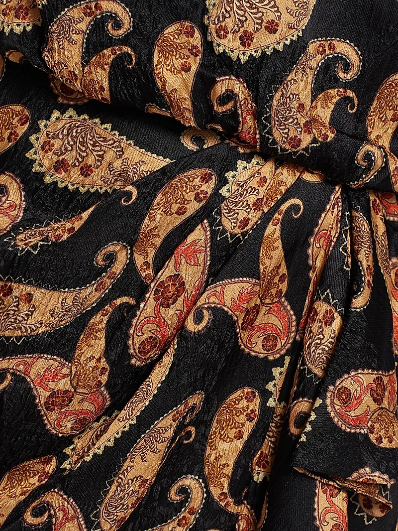 Isa Paisley Draped Minidress