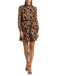 Isa Paisley Draped Minidress
