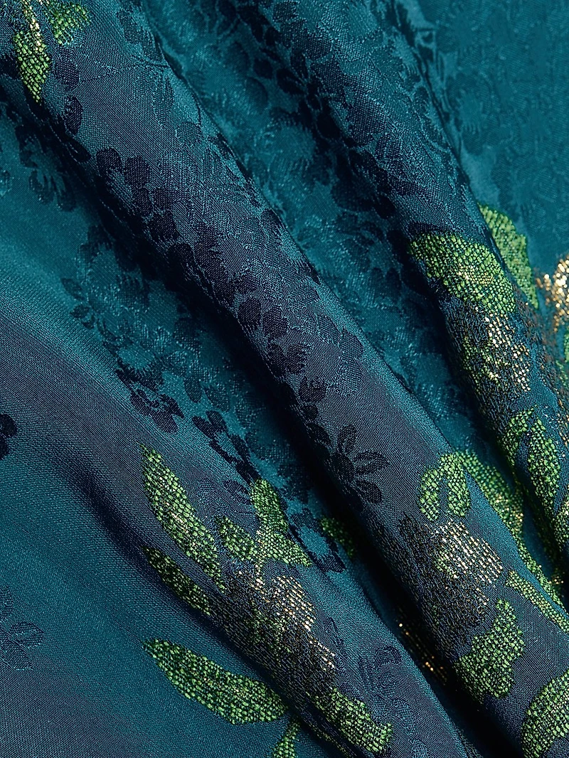 Vida Floral Silk-Blend Midi-Dress