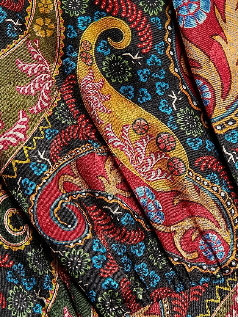 Vida Paisley Satin Midi-Dress