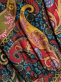 Vida Paisley Satin Midi-Dress