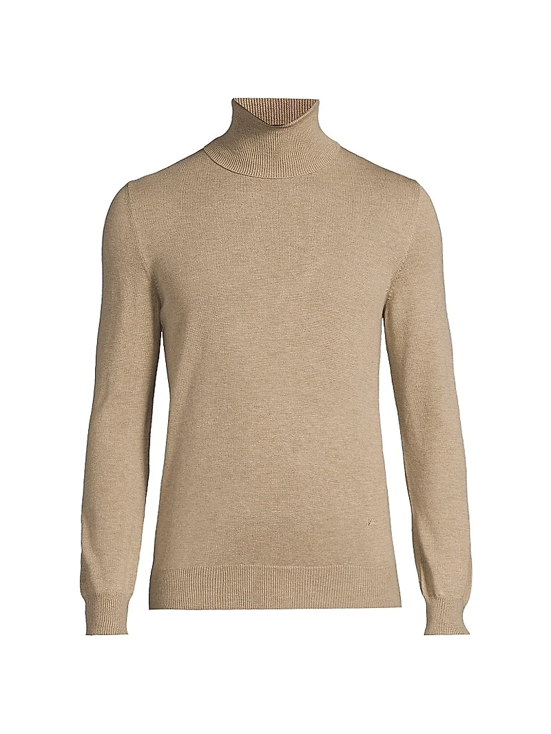 Basic Silk-Cashmere Turtleneck Top