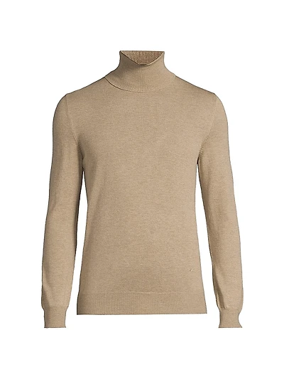 Basic Silk-Cashmere Turtleneck Top