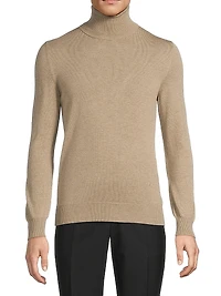 Basic Silk-Cashmere Turtleneck Top