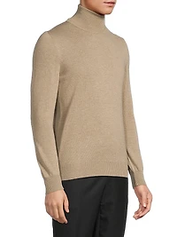 Basic Silk-Cashmere Turtleneck Top