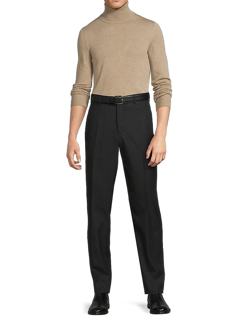 Basic Silk-Cashmere Turtleneck Top