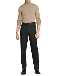 Basic Silk-Cashmere Turtleneck Top