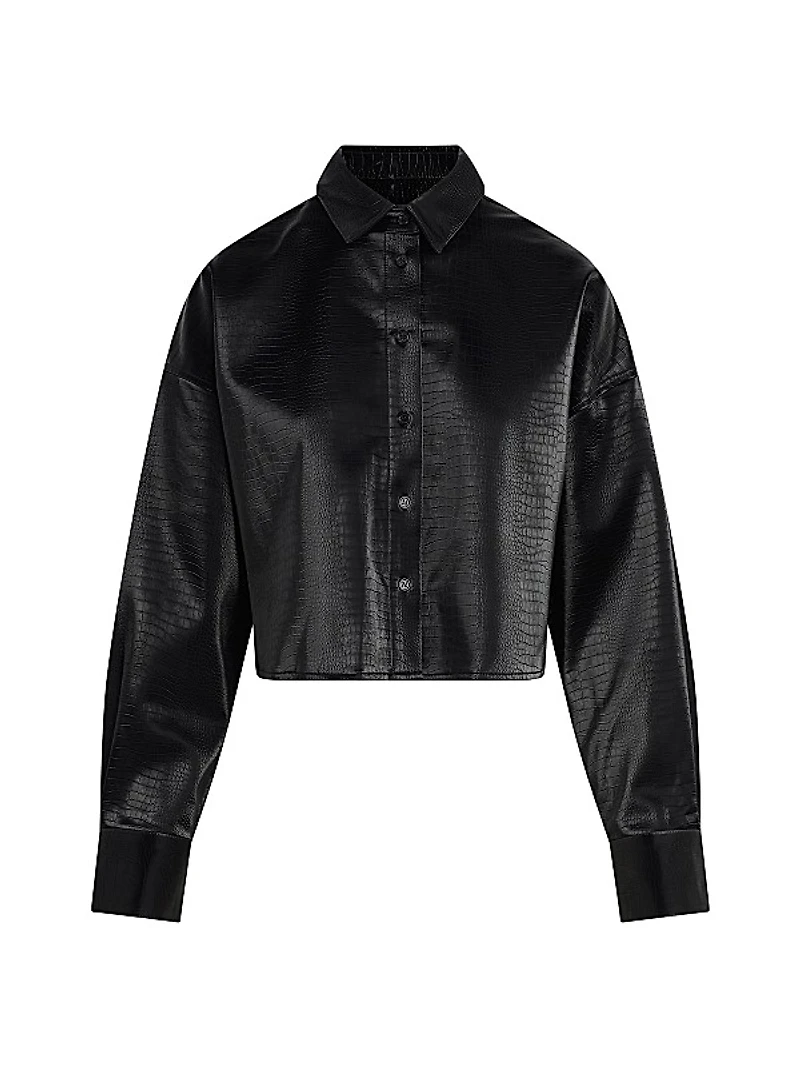 The Crop Ex-Boyfriend Faux Leather Shirt