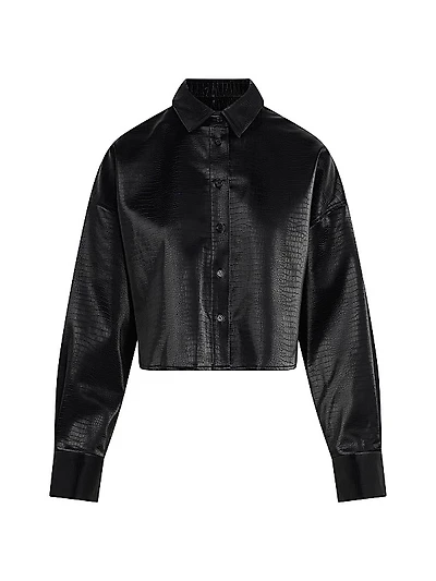The Crop Ex-Boyfriend Faux Leather Shirt