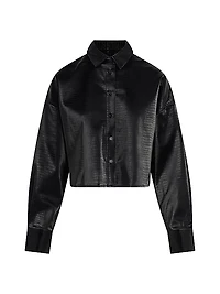 The Crop Ex-Boyfriend Faux Leather Shirt