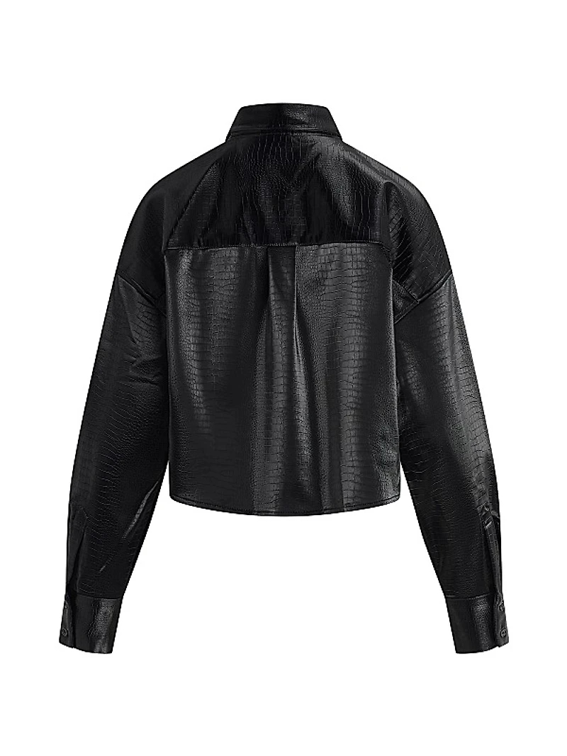 The Crop Ex-Boyfriend Faux Leather Shirt
