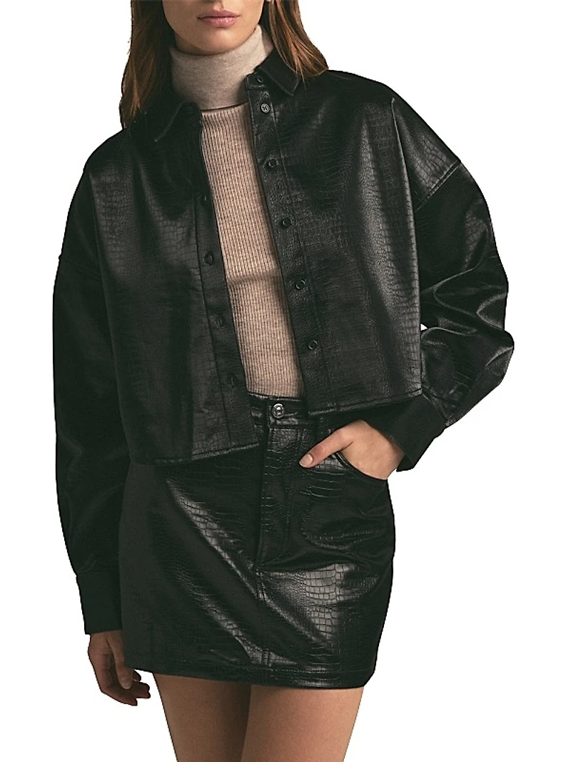 The Crop Ex-Boyfriend Faux Leather Shirt