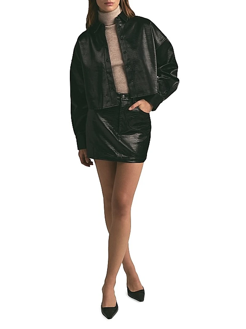 The Crop Ex-Boyfriend Faux Leather Shirt