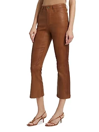 Le Crop Leather Mini Boot Pants