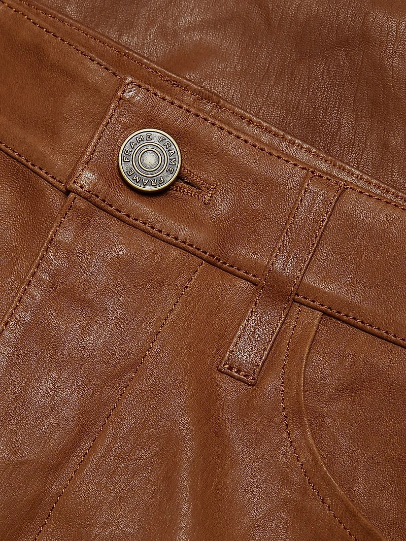 Le Crop Leather Mini Boot Pants