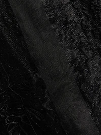 Asymmetrical Frayed Jacquard Midi-Dress