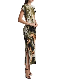 Brushstroke Jersey Maxi-Dress