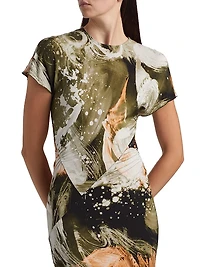Brushstroke Jersey Maxi-Dress