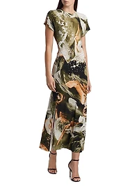 Brushstroke Jersey Maxi-Dress