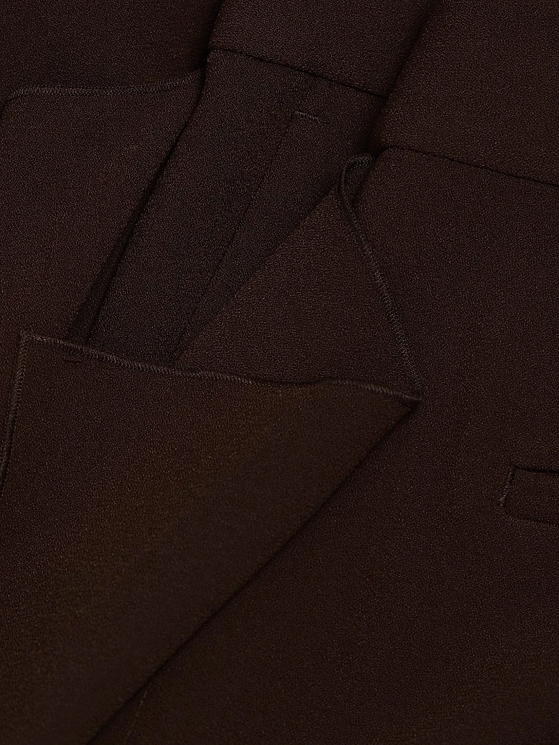 Crêpe Ruffle-Side Mid-Rise Pants