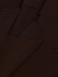 Crêpe Ruffle-Side Mid-Rise Pants