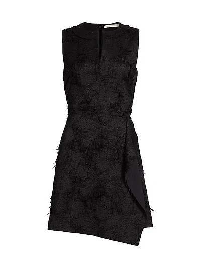 Frayed Cotton Jacquard Minidress