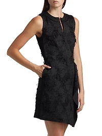 Frayed Cotton Jacquard Minidress