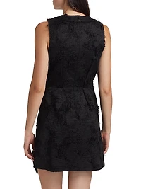 Frayed Cotton Jacquard Minidress