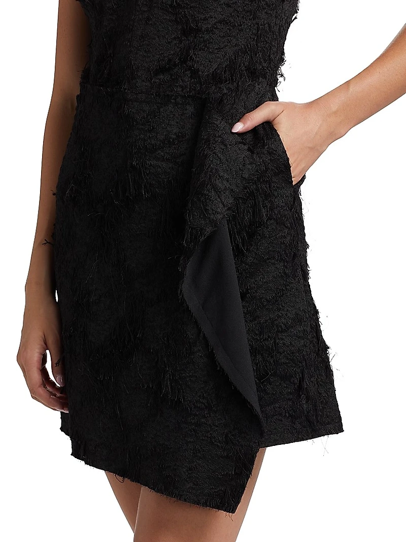 Frayed Cotton Jacquard Minidress