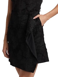 Frayed Cotton Jacquard Minidress