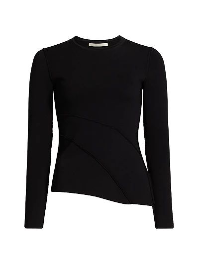 Asymmetric Crewneck Sweater
