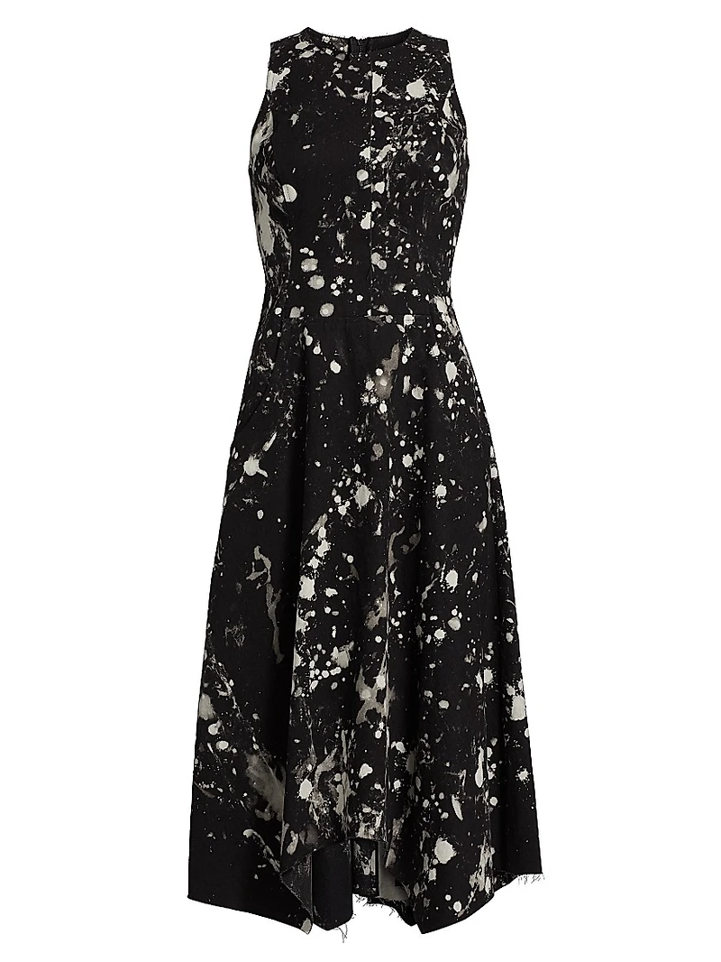 Splatter Cotton Midi-Dress