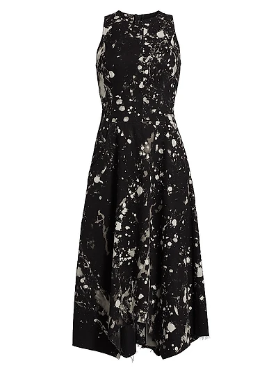 Splatter Cotton Midi-Dress