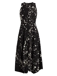 Splatter Cotton Midi-Dress
