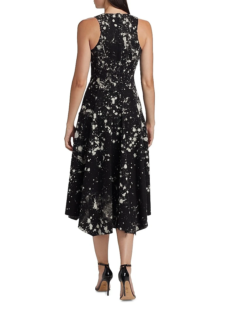 Splatter Cotton Midi-Dress