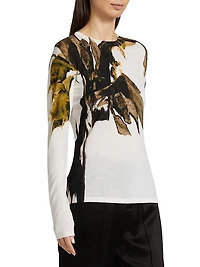 Brushstroke Wool Crewneck Sweater