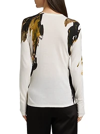 Brushstroke Wool Crewneck Sweater