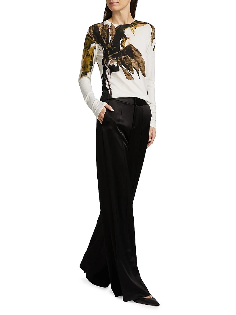 Brushstroke Wool Crewneck Sweater