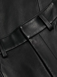 Leather High-Rise Crop Pants
