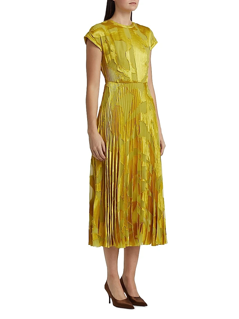 Abstract Fil Coupe Fit-&-Flare Midi-Dress