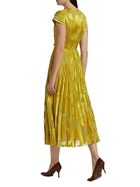 Abstract Fil Coupe Fit-&-Flare Midi-Dress
