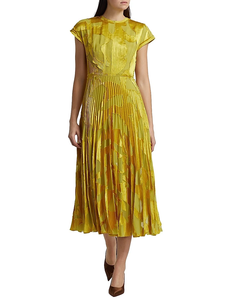 Abstract Fil Coupe Fit-&-Flare Midi-Dress